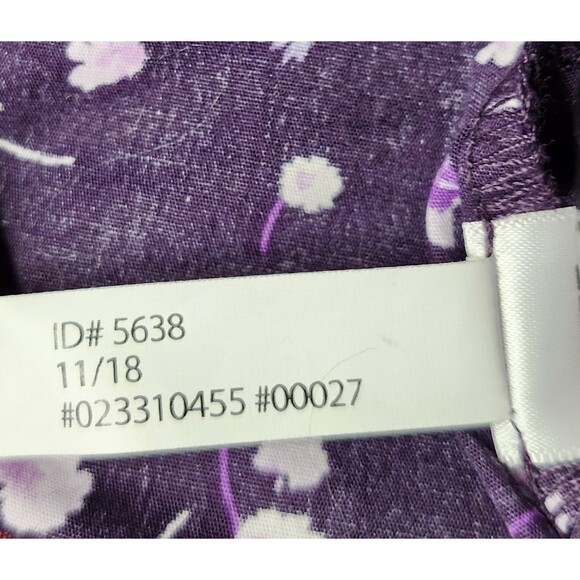 NWT Express Purple Floral Crop Top Short Sleeve Elastic Neckline Women’s XL - Picture 8 of 8